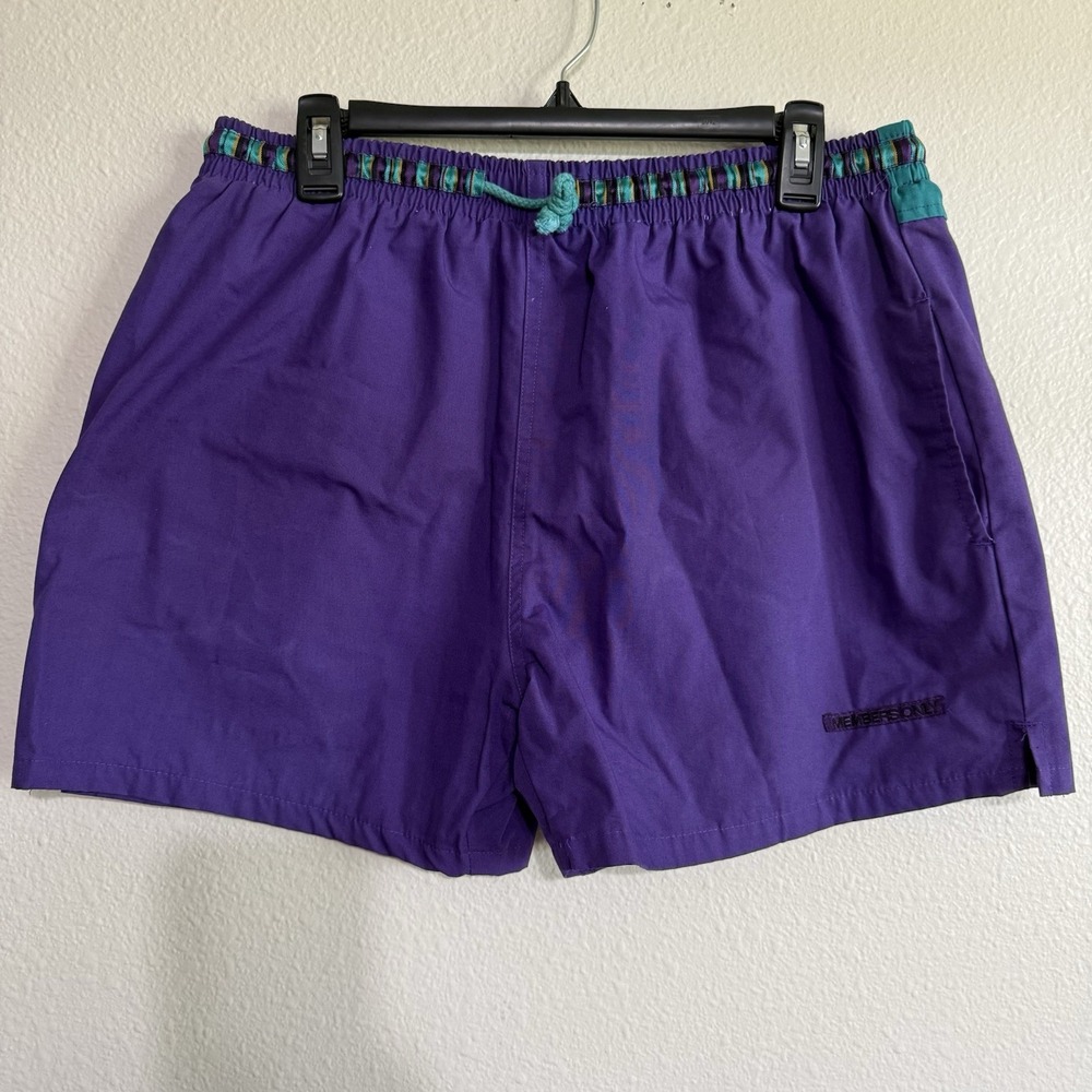 Vintage Members Only Swim Trunks Purple Shorts Size Large Volley‎ Gear Lined 90s